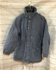 James Dillon Sportswear Men’s Gray – Blue Windbreaker Jacket Hooded Size L