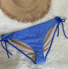 GAP BODY Bikini Bottoms Women XL Blue White Pattern Side Tie Beach Pool NWT