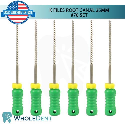 K Files Root Canal 25mm Hand Use Endodontic Dental Hedstrom 6pcs Pack Reamers - Picture 25 of 27
