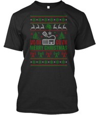 Ham Radio Ugly Sweater Design - Cq Dx Merry T-Shirt Made in USA Size S to 5XL