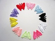 50 Satin Butterfly Embossed Applique/trim/dress/quilting/sewing/craft L24 SALE