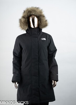Womens The North Face Arctic Parka Down Waterproof Warm Winter Coat BLACK LARGE