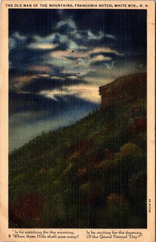 Der alte Mann vom Berg Franken Kerbe Weiße Berge NH POSTKARTE, - 80