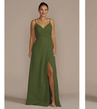 Celebrate DB Studio Crinkle Chiffon Spaghetti Strap Formal Dress Sz 20❤️blt15m16