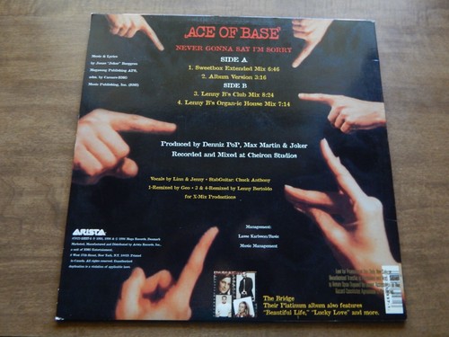 EP-ACE OF BASE-Never Gonna Say I'm Sorry- 4 mixes-1996 promo - Picture 2 of 4