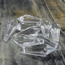 Crystal Suncatcher Faceted Glass Pendant, 14x38mm, Clear, 10 piece
