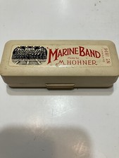 M Hohner Marine Band Harmonica No 1896 A440 Key of G with Case Made in Germany