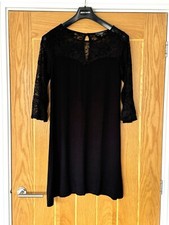 Ladies Black Lace Dress By Lipsy Size 12