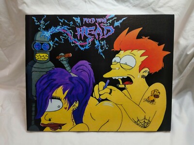 Futurama fan art ''Feed Your Head'' 16x20x.075 canvas print. Explicit content