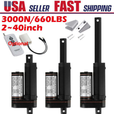 3000N 12V Linear Actuator Motor Heavy Duty Long Stroke 2''~40'' 660lbs Waterproof