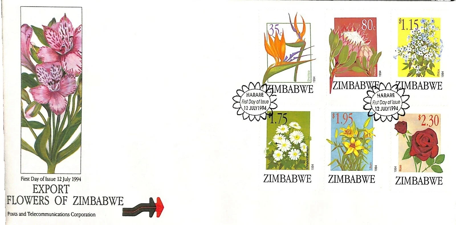 Flores sellos de Zimbabue (1965-presente)