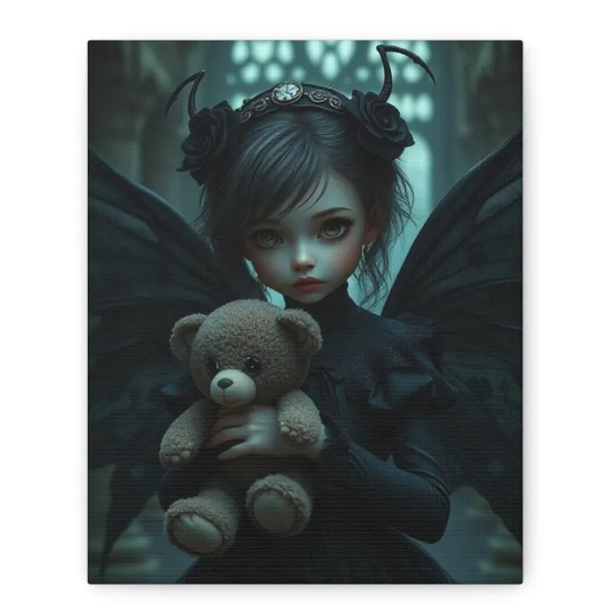 Darkwing Innocence Fantasy Wall Art for Home Decor  