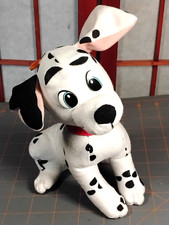 Dalmatian Puppy Dog Plush 1994 Ace Novelty Pink Ears 1994 Red Collar Blue Eyes
