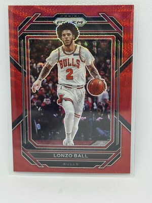 Lonzo Ball Red Wave Prizm 2022-23 Panini Prizm Basketball # 88