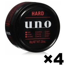 UNO Hybrid Hard Hair Styling Wax Strong Hold Shiseido 4Pack Set 80g Madein Japan
