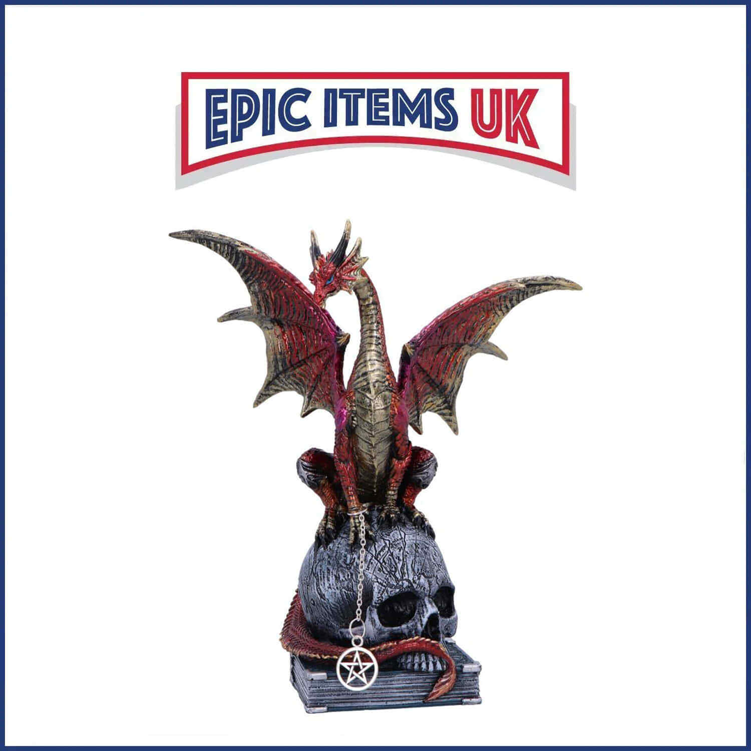 Nemesis Now Fate of the World Dragon on Skull Figurine 23cm - IN STOCK