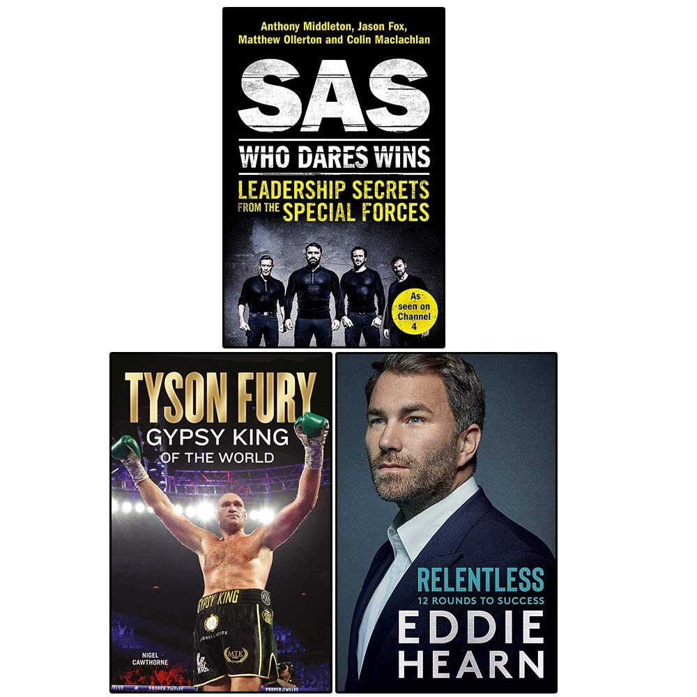 SAS Who Dares Wins, Tyson Fury Gypsy King, Relentless Eddie Hearn 3 Books Set