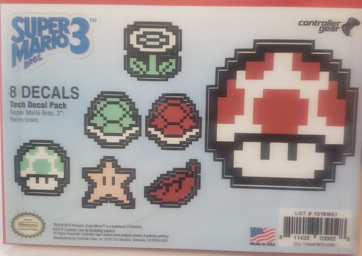 Super Mario Bros Tech Decal Pack Decals Classic Bit New In
