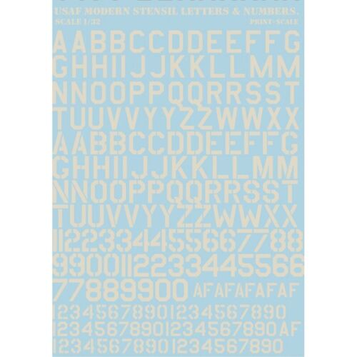Stampa scala 32-002 decalcomania aereo 1:32 USAF moderno stencil lettere-numeri grigio - Foto 21 di 24
