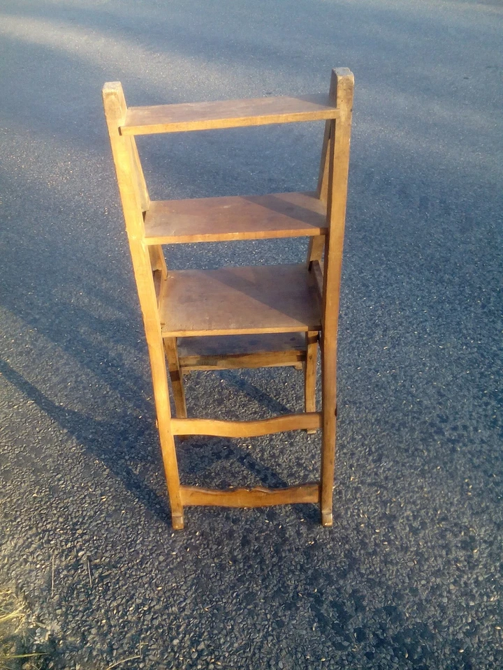 Chaise Escabeau ancienne, Escabelle - Photo 3/4