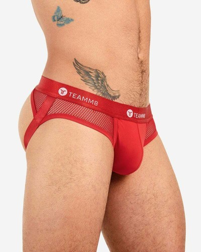 XL TEAM8 Jockstrap SCORE Malla Malla Suave Sensación a Mano Secado Rápido Rojo 3 - Imagen 3 de 7