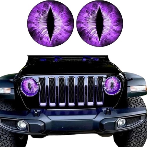 Round 3D Stereo Beast Eyes Headlight Decals for Jeep Truck Headlights Sticker - Picture 10 of 23