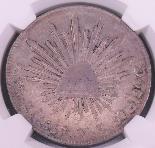 1859 ZS VL Mexico 8 R , NGC XF details , nice silver coin #1680, #51-8 - 第 2/4 張圖片
