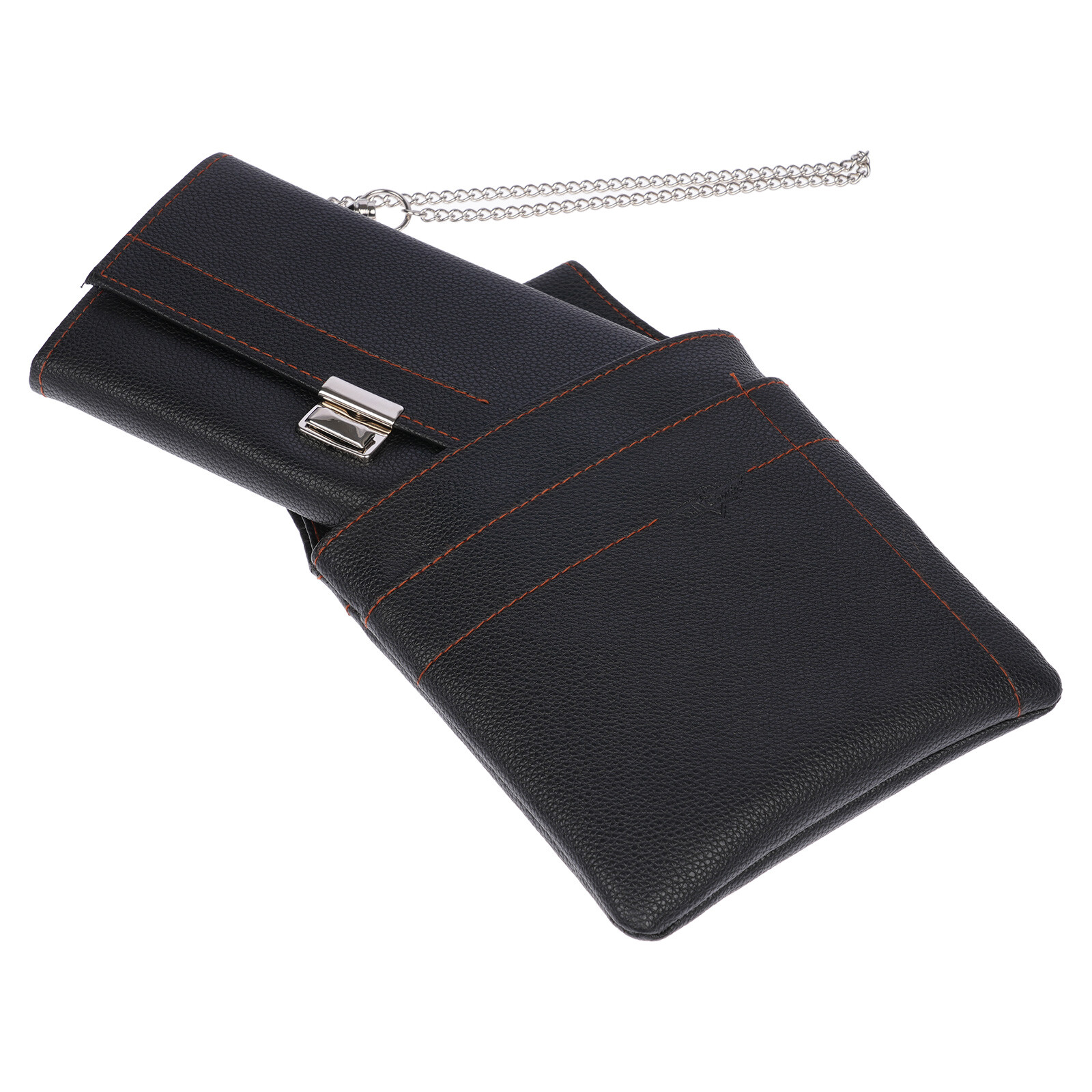 Große Leder Optik Gastro Kellnerbörse Portemonaie mit Kette Holster Herren