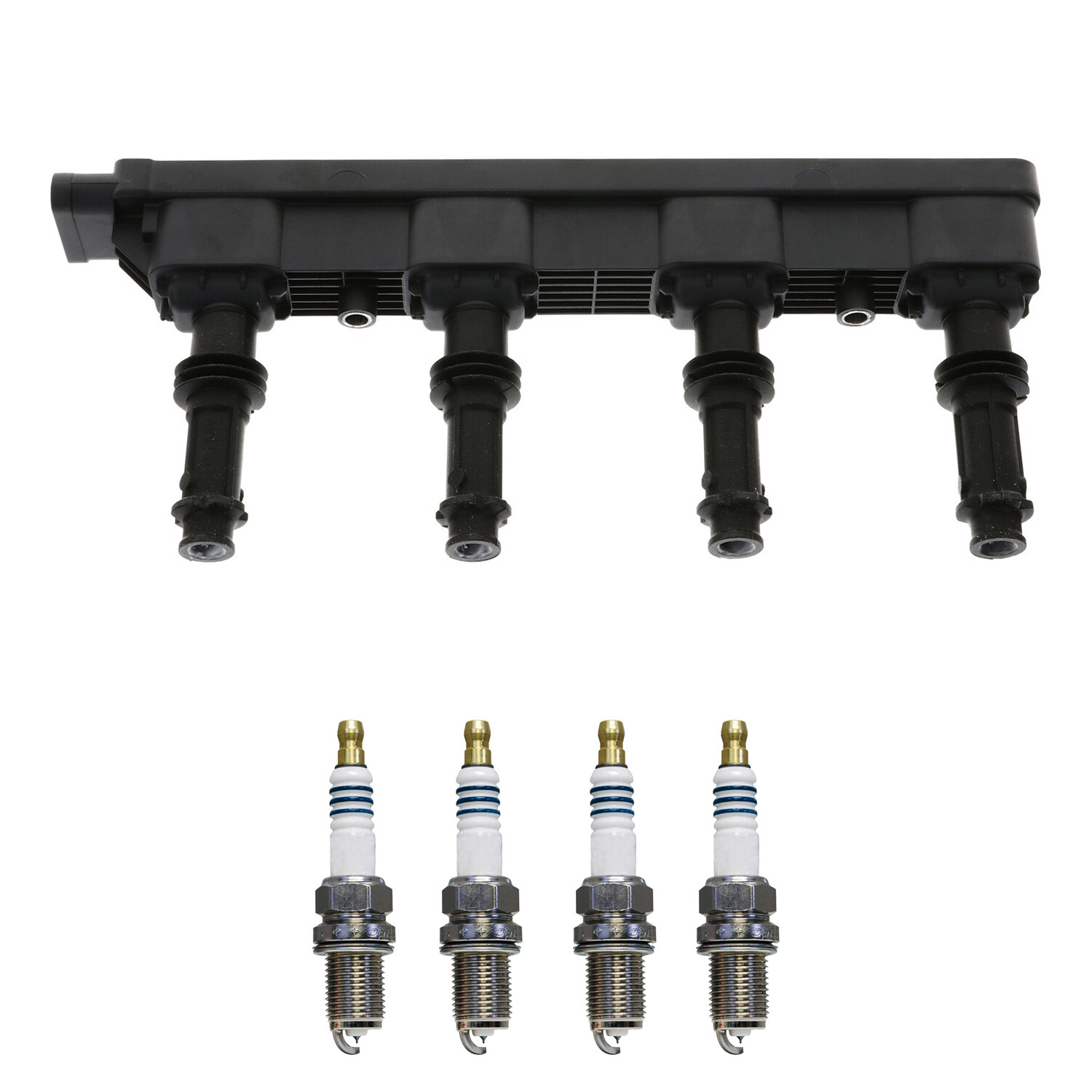 Bosch 1 Ignition Coil Denso 4 Iridium Power Spark Plug Kit For A3 Q5 Encore L4