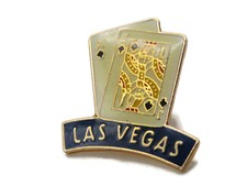 Las Vegas Ace & Jack Of Spades Pin Gold Tone