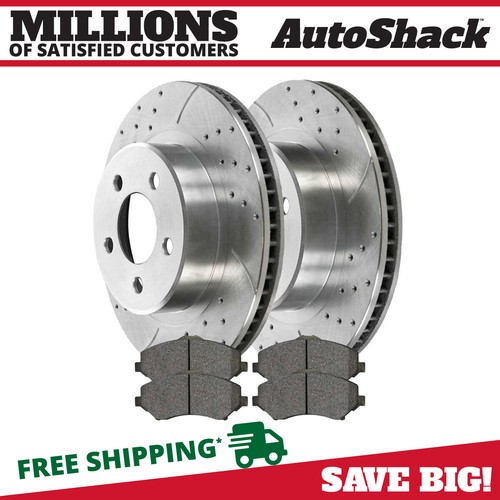 Front Drilled Brake Rotors & Pads for 20072017 Jeep Wrangler 2018