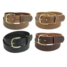Men's_Buffalo Leather Belt_1 1/2" wide_Amish Handmade_Brass Finish Buckle_141