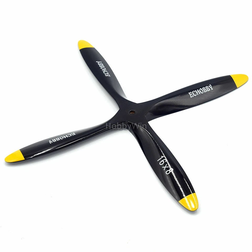 4 bladed Black 16x8 Wood Propeller Engine Power for Nitro Gas RC Model Plane - Image 3 of 4
