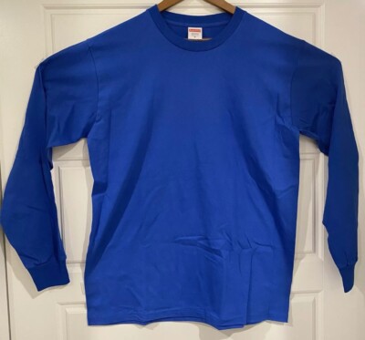 Supreme Long Sleeve Blank T-Shirt Blue Authentic Sold only at - Main Image