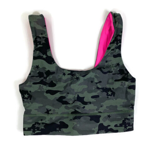 Fabletics Harlyn Reversible Sports Bra Camo Hot Pink Women’s Size S - Picture 1 of 6