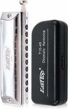 EASTTOP Chromatic Harmonica Key of C 10Hole 40Tone Professional Mouth Organ Gift