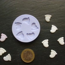 Silikonform Mould Baby Füsse Tortendekor Fondant Schokolade Streusel Topper DIY