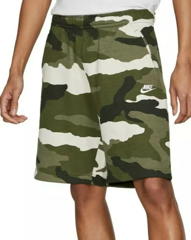 Nike Mens Shorts Sportswear Club Camo Print Shorts Olive Camo eBay