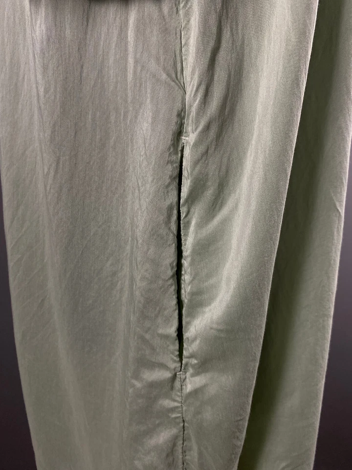 Raro Vestido Túnica Grizas Para Mujer Verde Claro Menta Bambú Seda Talla L Foto 3 de 4