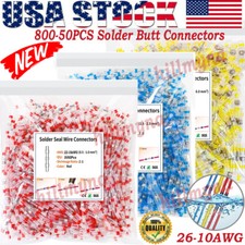 800Pcs Solder Sleeve Waterproof Seal Heat Shrink Butt Wire Connectors Terminals