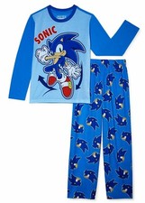 NWT Sonic The Hedgehog Pajamas Boys Set Long Sleeve T Shirt Pants Size 6 7 8 NEW