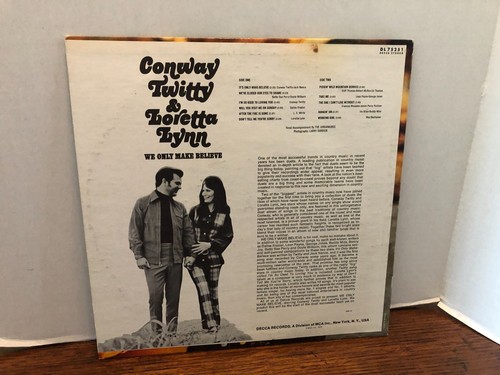LORETTA LYNN & Conway Twitty We Only Make Believe 33 RPM 12" LP Album; EX+; - Picture 2 of 4