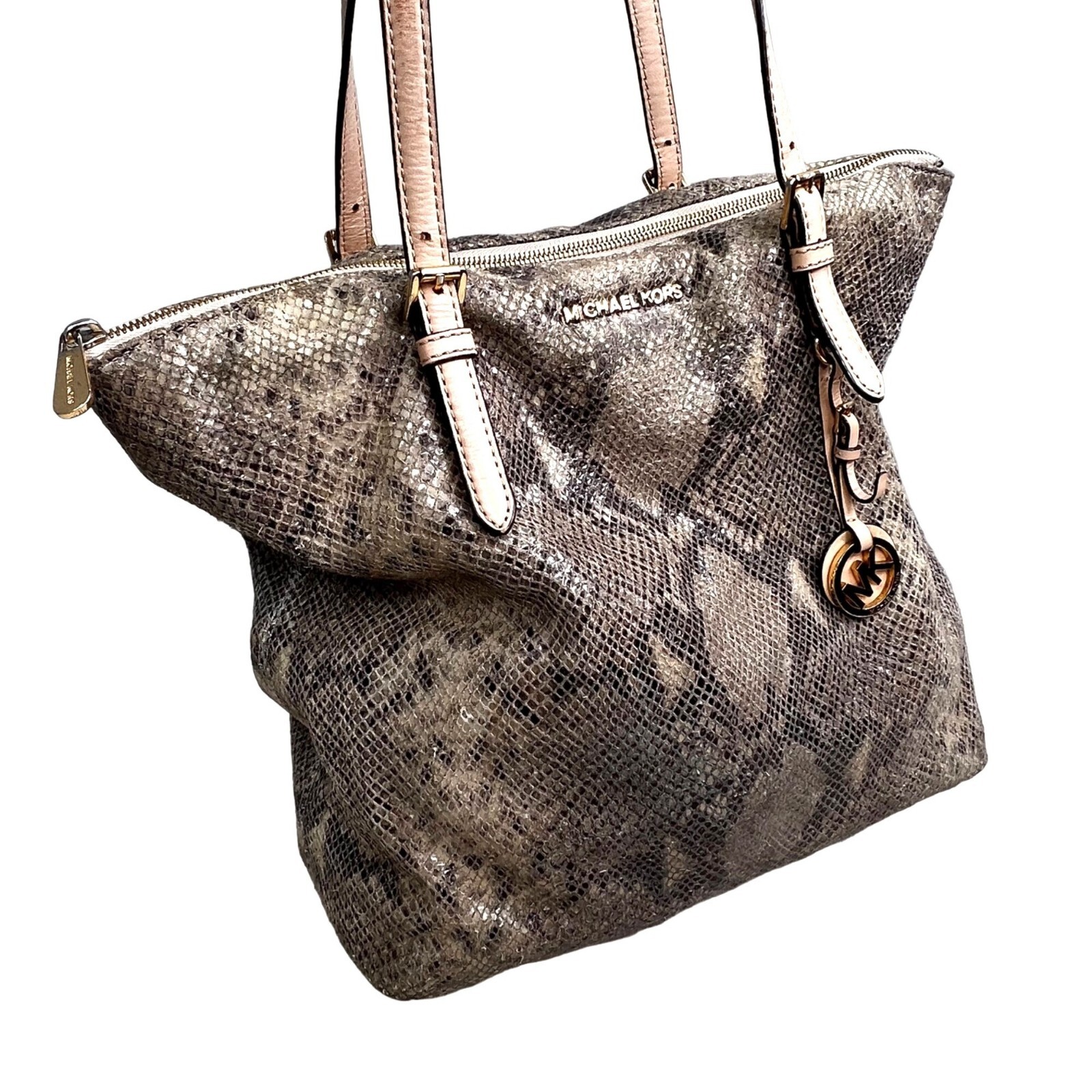 Michael Kors Python Effect Bag Tote Embossed Leat… - image 8