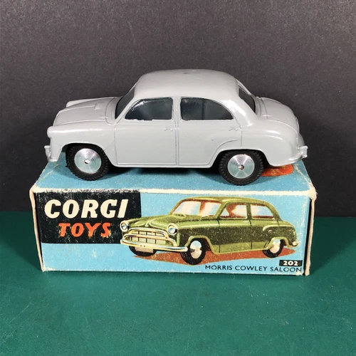 VTG Corgi Toys | 202 | Morris Cowley Saloon Car With Original Blue Box | Gray