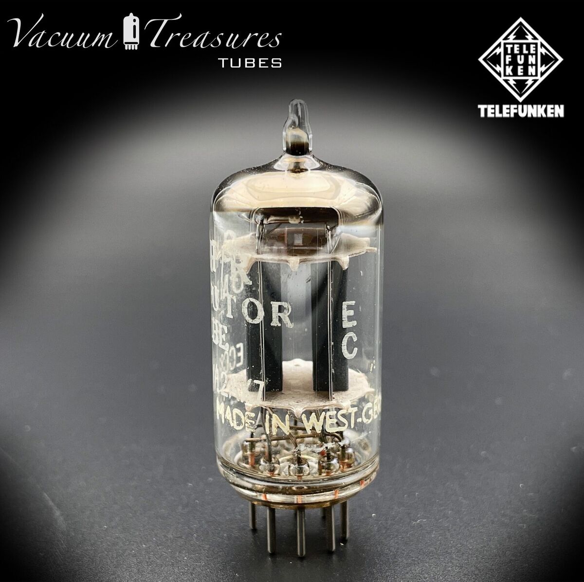 ECC83 ( 12AX7 ) TELEFUNKEN Ribbed Plates Diamond Bottom Tube ECC83 ( 12AX7 ) TELEFUNKEN Ribbed Plates Diamond Bottom Tube