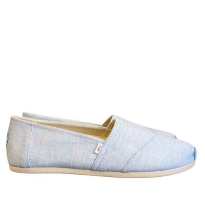 TOMS Women's Alpargata Loafer Flat-Light Blue Speckled Linen-12-NWBD-S250 