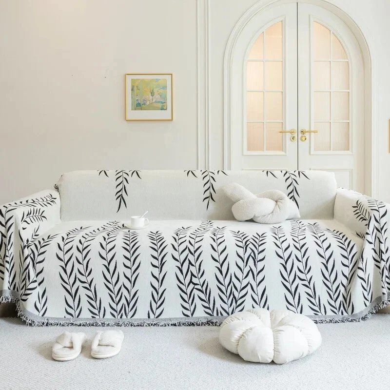 Nordic Chenille Sofa Throw Blankets Printed Couch Blanket Leisure Beach Towel - Image 3 of 4