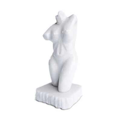 White Marble Sculpture Woman Torso H 20 Cm