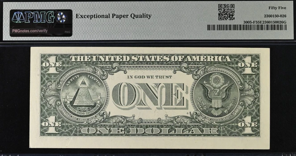 2017A $ Federal Reserve Note PMG 55EPQ - Fancy Serial Number 82700000 - Image 3 of 3