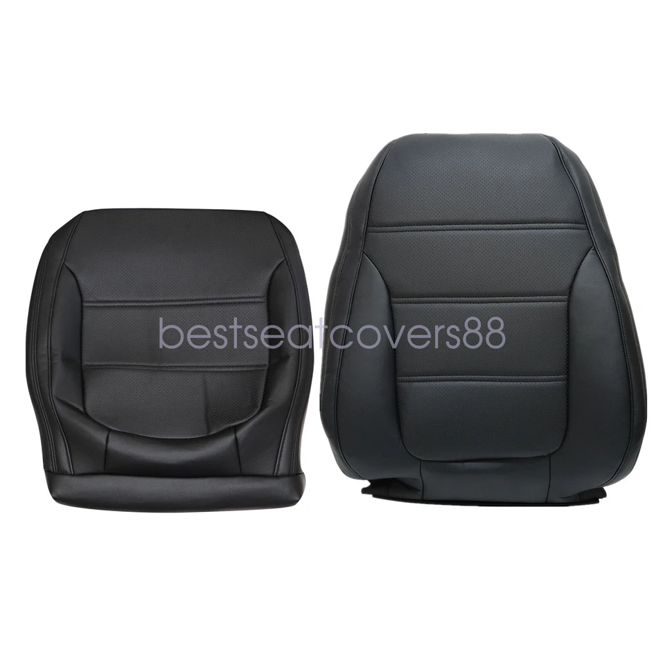 Funda de asiento de cuero negra para parte inferior y trasera del conductor Volkswagen Jetta 2011-2017 Foto 3 de 4